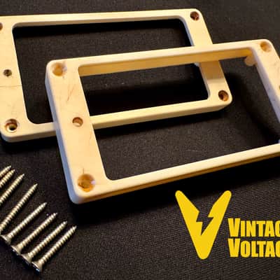 Gibson Custom Shop OEM 1959 M-69 Butyrate Humbucker Pickup Rings Aged Relic Light Cream or Bone White with Aged Screws