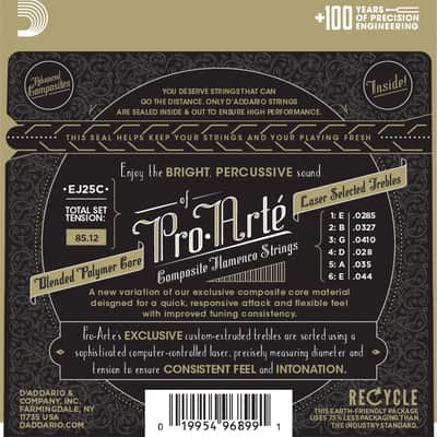 D'Addario EJ25C Pro-Arte Clear Nylon Composite Flamenco Guitar Strings image 6