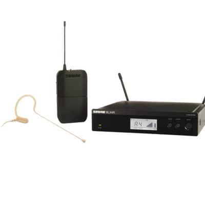 Shure BLX14R/MX53 UHF Wireless Microphone System - Perfect for Broadcast, Church, Presentations - 14-Hour Battery Life, 300 ft Range | MX153 Headset Mic, Single Channel Rack Mount Receiver | J11 Band image 1