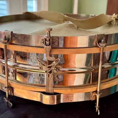 Vintage Ludwig Junior Orchestral Brass 3.5 x 13" Snare Drum Vintage 20's image 2