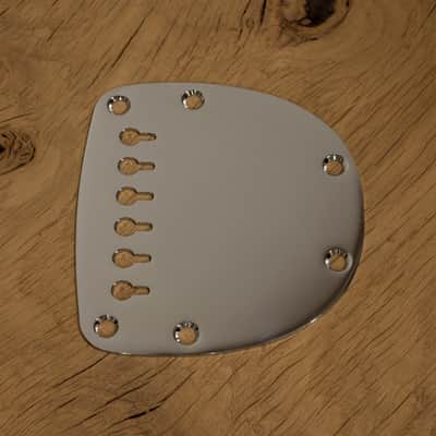 HERAD Fender/Squier Bass VI Hardtail Conversion Plate. Regular Break Angle. Mirror Polished Chrome Plated. image 9