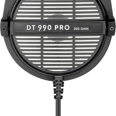 Beyerdynamic DT 990 Pro 250 Ohm Open-Back Over-Ear Monitoring Headphones  in Gray Bundled with Replacement EDT 990 VB Ear Pad Set Velour in Black image 3