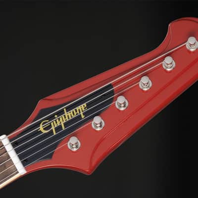 Epiphone Inspired by Gibson Custom 1963 Firebird V with Maestro Vibrola in Ember Red with Case image 6