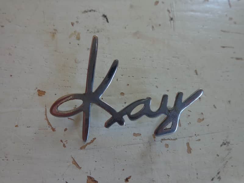Vintage Original Kay Guitar Metal Headstock Logo Emblem - 1950's 1960"s image 1