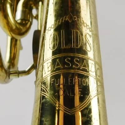 Olds Ambassador Cornet, USA, Brass with case and mouthpiece image 5