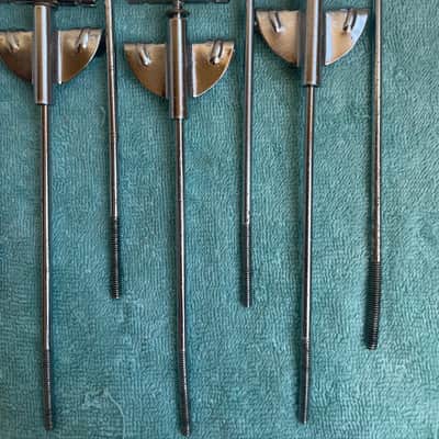 Del Rey MIJ Lot of 12 Bass Drum T tension rods + 11 claws 70s - Chrome image 5