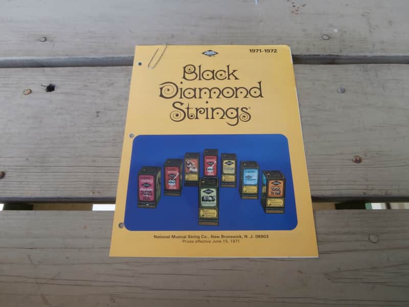 Vintage 1971-1972 Black Diamond Strings Catalog/Price List! Rare, Original Case Candy, Paperwork! image 1