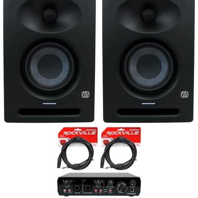 (2) Presonus Eris Studio 4 Powered Active 4" Studio Monitors + 2x2 USB Interface image 1