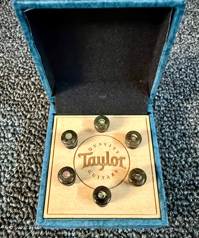 Taylor Bridge Pin 6 Piece Set 5” Taper, Brown Bone with Abalone 7260-5 image 1
