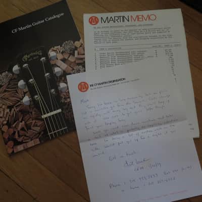 Dick Boak / Mark Campellone letter vintage 1977 Martin catalog guitars parts D28 D45 acoustic dreadnaught 0045 image 2