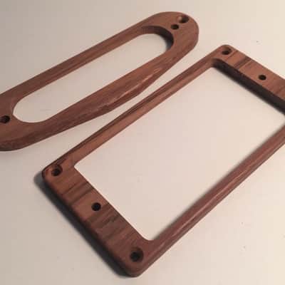 Guilford Koa Flat H/S Humbucker Strat Pickup Ring Set - USA image 2