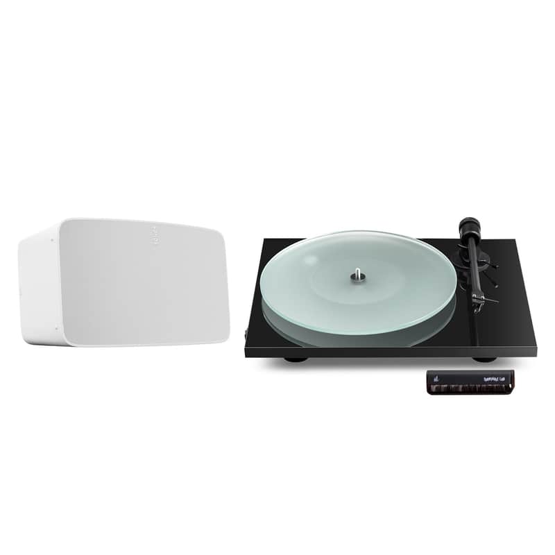 Pro-Ject: T1 Phono SB / Sonos Five / Turntable Package Black Turntable / White Speaker image 1