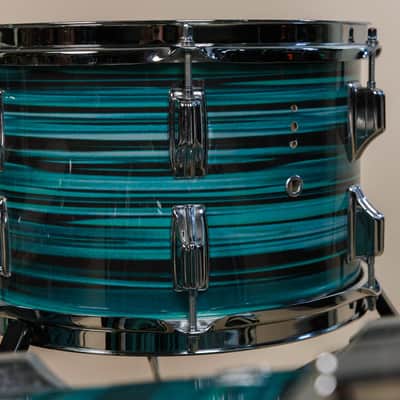 Vintage Rogers Turquoise Strata 14x22 8x12 and 16x16 Drum Set image 8