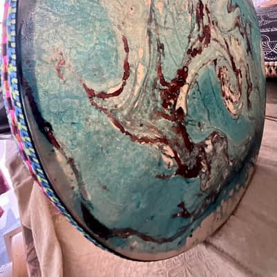 Hand Painted Elemental Two-Sided 16" x 2" Rain Drum image 5