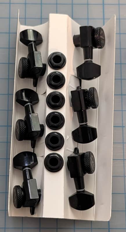 GK-07SP Lock String Guitar Machine Heads Tuners - Black / 6L (For Left handed guitar) image 1