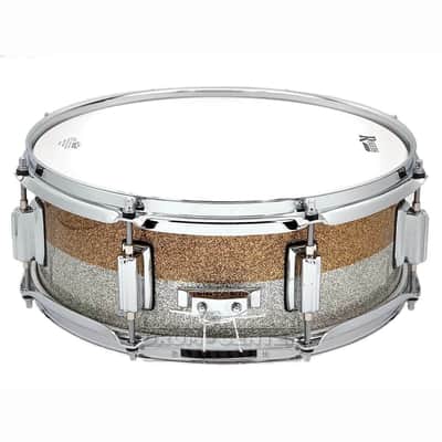 Rogers Powertone Limited Edition Snare Drum 14x5 Gold/Silver Two-Tone Lacquer image 4
