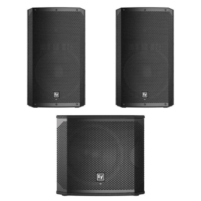 Electro-Voice ELX200-15P 15" 2-Way 1200W Powered Speaker (Pair) with Electro-Voice ELX200-18SP 18" 1200W Powered Subwoofer image 1