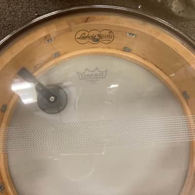 Ludwig No. 908 Jazz Festival 5x14" 8-Lug Snare Drum with Pointed Blue/Olive Badge 1969 - 1971 - Red Sparkle image 7