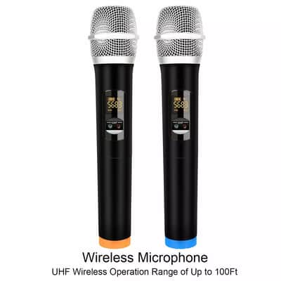 Karaoke Microphone Mixer System with Dual UHF Wireless Mics, HDMI & AUX In/Out image 3