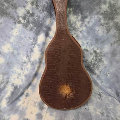 Vintage RARE 1958 to 1962 Gibson Brown Faux Alligator Burgandy Interior ES 335 330 Soft Shell Electric Guitar Case image 2