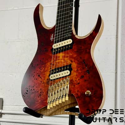 Mayones Hydra Elite 7 VF Multiscale Headless 7-String Electric Guitar w/ Case-Lava Burst Raw image 4