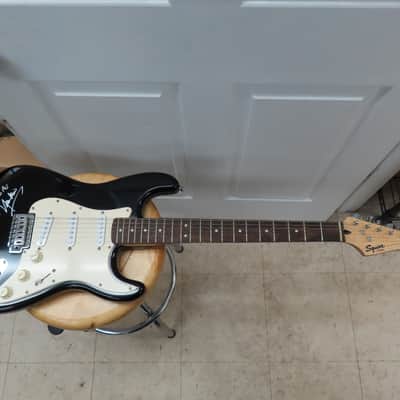 Weird Al Yankovic Hand Signed Fender Squire Strat Guitar (Signed on the Wood) image 2