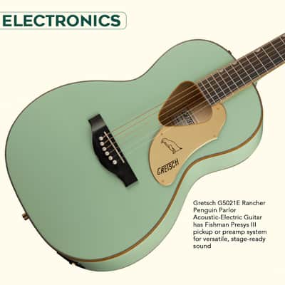 Gretsch G5021E Rancher Penguin Parlor Acoustic-Electric Guitar (Mint) with Case image 5
