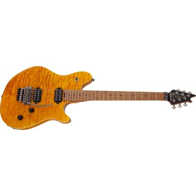 EVH Wolfgang WG Standard Quilted Top w/Baked Maple Neck - Transparent Amber image 7