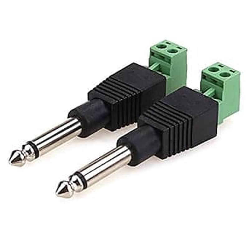 1/4 Inch Jack, 6.35mm Mono Male Plug for Guitar/Speaker/Microphone Cable That can be Solderless Screw - 2 Pack 1/4 Inch Jack, 6.35mm Mono Male Plug for Guitar/Speaker/Microphone Cable That can be Solderless Screw - 2 Pack image 1
