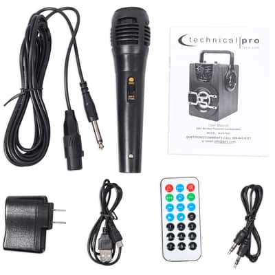 Technical Pro WASP420 Rechargeable Bluetooth Karaoke Machine System w/LED's+Mic image 6