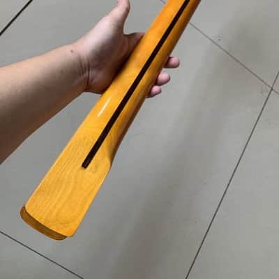 Left Hand Yellow Guitar Strat Style Maple Neck, 22 Frets Fingerboard image 4