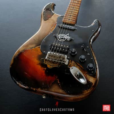Fender Stratocaster Sunburst HSS Heavy Aged Relic by East Gloves Customs image 7