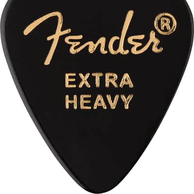 Fender 351 Classic Celluloid Guitar Picks- BLACK, EXTRA HEAVY, 12-Pack image 2