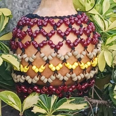 Sekere, Yoruba-style beaded gourd rattle, shekere, sakara image 4