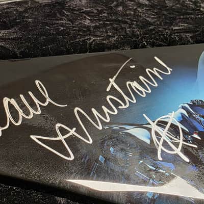 Dean Dave Mustaine Signature Flying King V VMNT Artist Owned, Signed and Tour Stage Played By Dave! USA Custom Shop Black Megadeth Terminated Graphic Artwork - Post Malone GQ Interest Pre-Gibson era image 8