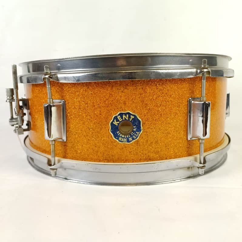 Kent 5.5x14" #715 Snare Drum Gold Sparkle Vintage 60s 2Ply Maple 6Lug Chrome USA image 1