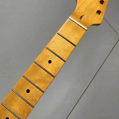 Left Hand Yellow Guitar Strat Style Maple Neck, 22 Frets Fingerboard image 1