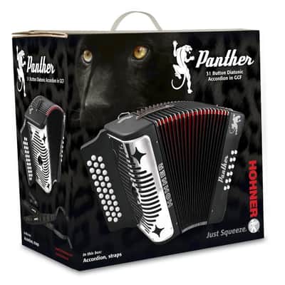Hohner Panther Series 3-Row Diatonic Accordion Key of GCF #3100GCFBK image 2