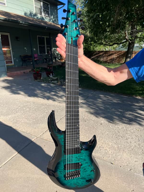 Kiesel A2 8 String 2024 - Translucent Teal/Translucent Blackburst image 1
