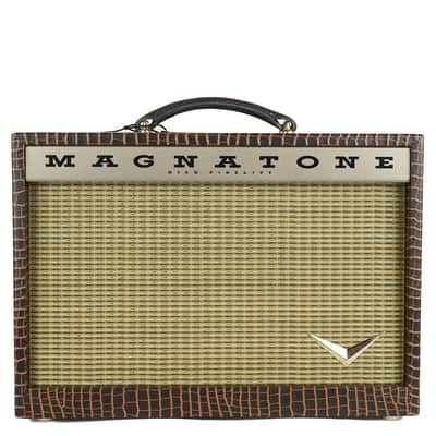 New Magnatone Starlite Combo Brown French Alligator Tolex / Gold Stripe Grill #7541 image 2
