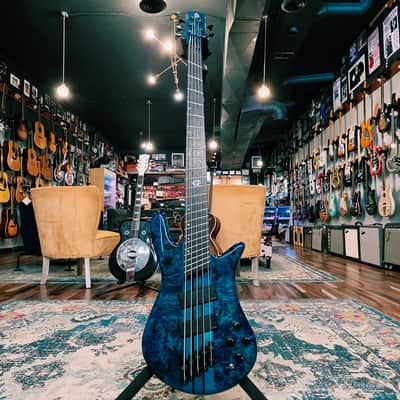 2022 Spector NS Dimension 5 Bass - Black and Blue Gloss - w/Case image 3
