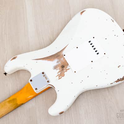 Fender Custom Shop 1961 Stratocaster Heavy Relic Aged Olympic White image 13