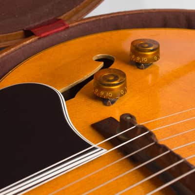 Gibson  ES-175N Arch Top Hollow Body Electric Guitar (1954), ser. #A-17919, original brown hard shell case. image 13
