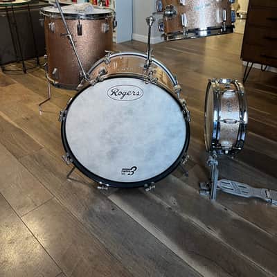 Rogers Covington-era Early 60s Drum Kit/Set - Champagne Sparkle, B&B lugs/Jasper Shells image 1