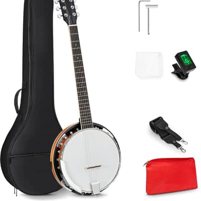6 String Banjo Guitar Full Size, 38 Inch Banjo Guitar with Resonator Closed Back, Remo Head, Beginner Banjitar Six String Banjo Kit for Adults Teens Starters image 1