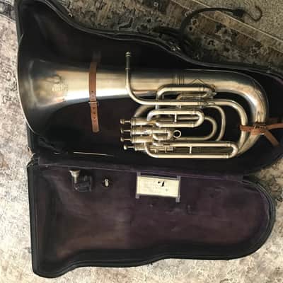 York and Sons Euphonium 4 valve  Vintage  Silver image 3