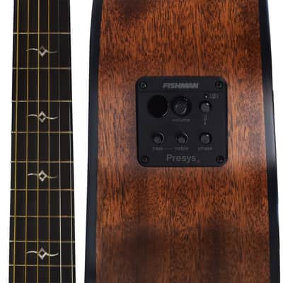 Sawtooth Mahogany Series Left-Handed Solid Mahogany Top Acoustic-Electric Mini Jumbo Guitar with Hard Case and Pick Sampler image 8