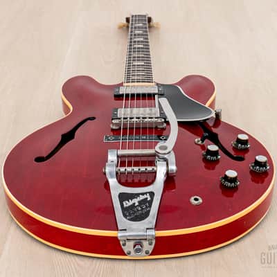 1962 Gibson ES-335 TDC Vintage Semi-Hollow Guitar Cherry w/ Bigsby, Pat # Pickups, Lifton Case image 12
