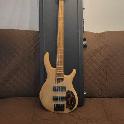 Cort B4ELEMENTOPN Mahogany Body Ash Top 5pcs Walnut & Panga Panga 4-String Electric Bass Guitar w/Hard Case image 25