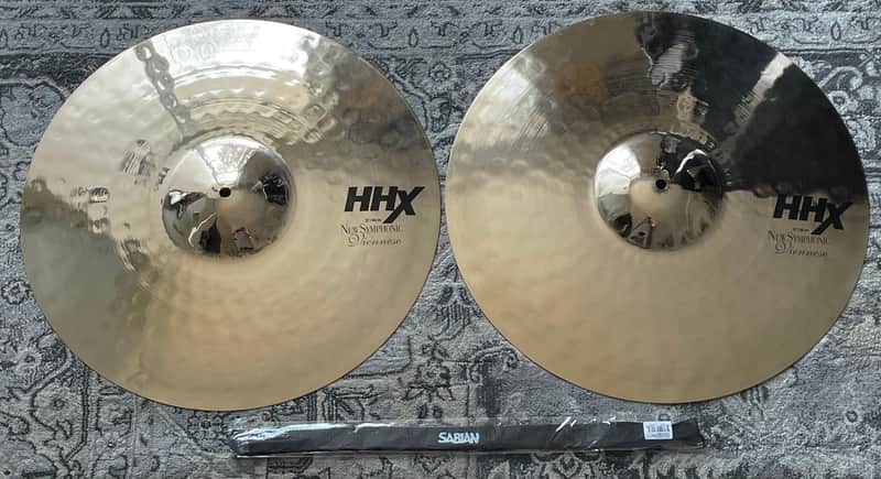 Mint Sabian 19” HHX New Symphonic Viennese Concert Cymbals Brilliant -  Pair w/straps image 1